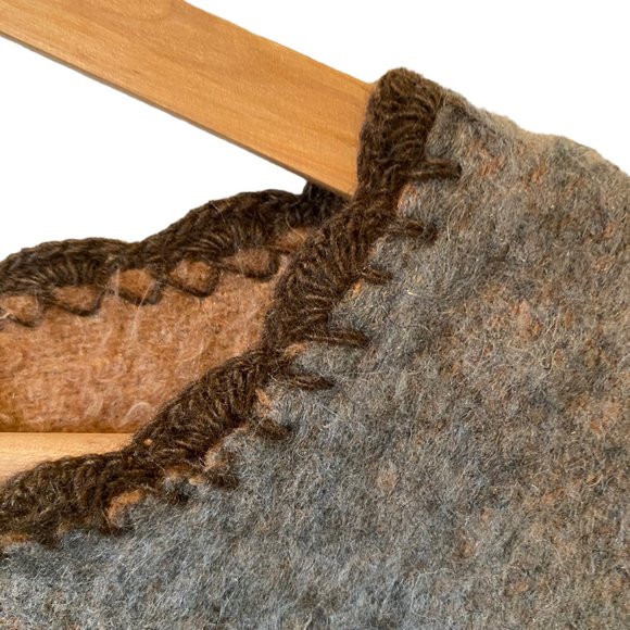 Vintage Monteza's Alpaca Cape Poncho Shawl Wrap Wooden Button At Neckline Sz Med - Picture 8 of 16